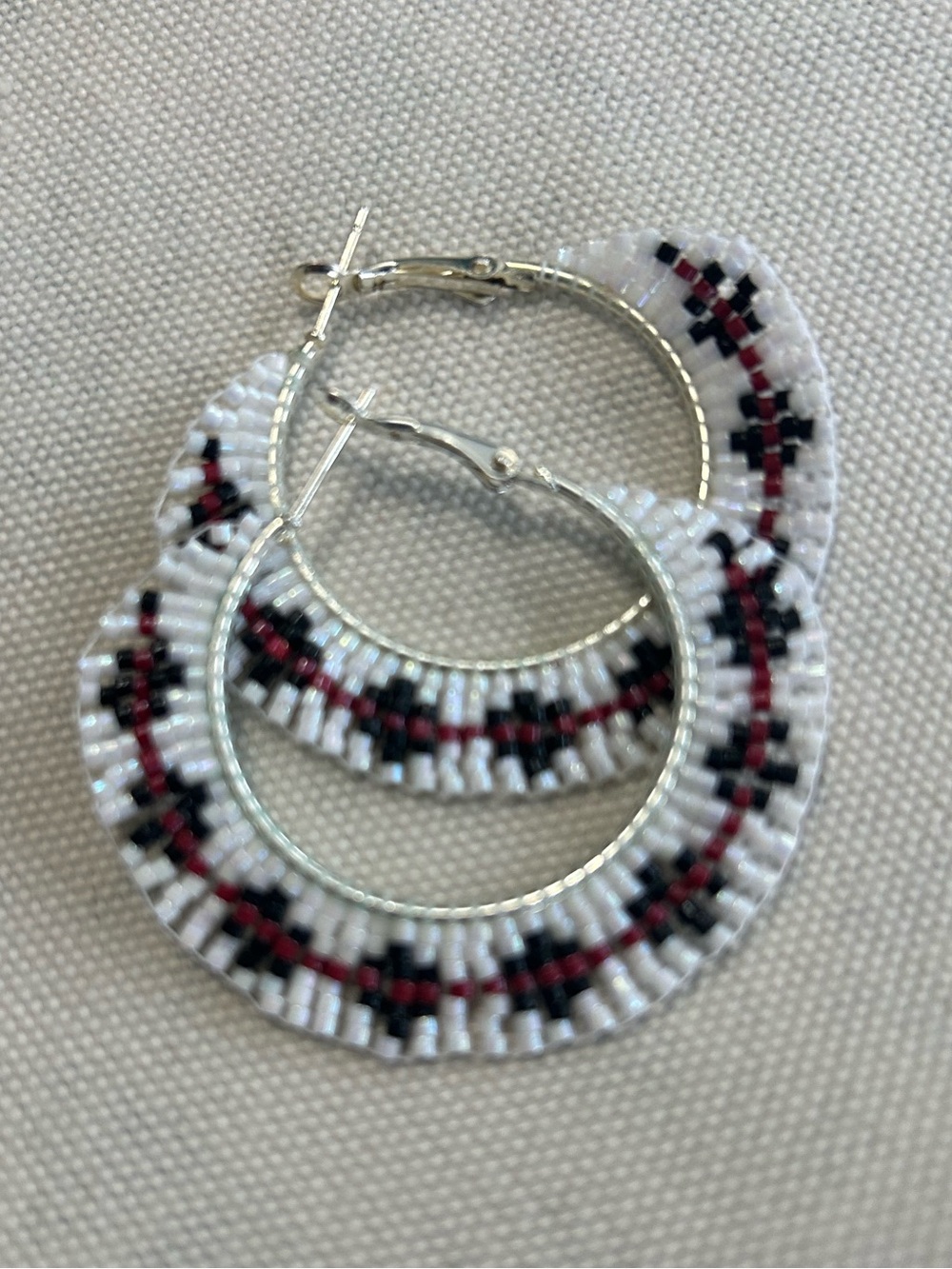 2” Beaded Hoop Earrings Native American made
